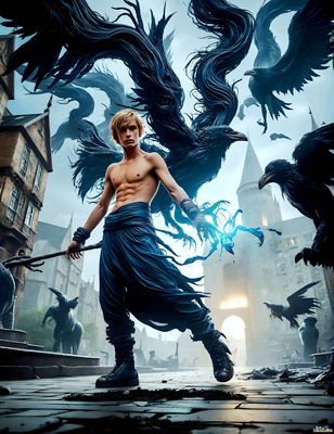 Male magic and myth: dragons, mages, elves, and sorcery. Cinematic UHD art.