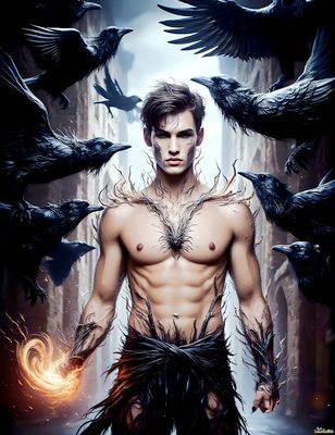 Male magic and myth: dragons, mages, elves, and sorcery. Cinematic UHD art.