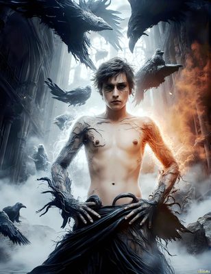Male magic and myth: dragons, mages, elves, and sorcery. Cinematic UHD art.