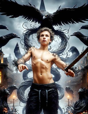 Male magic and myth: dragons, mages, elves, and sorcery. Cinematic UHD art.