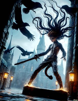 Male magic and myth: dragons, mages, elves, and sorcery. Cinematic UHD art.