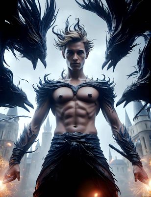 Male magic and myth: dragons, mages, elves, and sorcery. Cinematic UHD art.