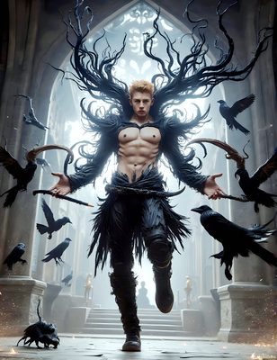 Male magic and myth: dragons, mages, elves, and sorcery. Cinematic UHD art.