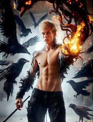 Male magic and myth: dragons, mages, elves, and sorcery. Cinematic UHD art.