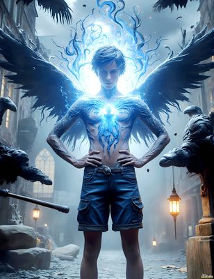 Male magic and myth: dragons, mages, elves, and sorcery. Cinematic UHD art.