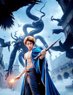 Male magic and myth: dragons, mages, elves, and sorcery. Cinematic UHD art.