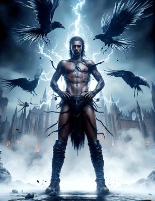 Male magic and myth: dragons, mages, elves, and sorcery. Cinematic UHD art.
