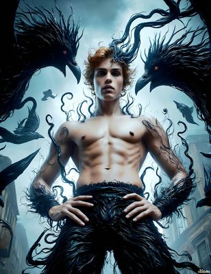 Male magic and myth: dragons, mages, elves, and sorcery. Cinematic UHD art.
