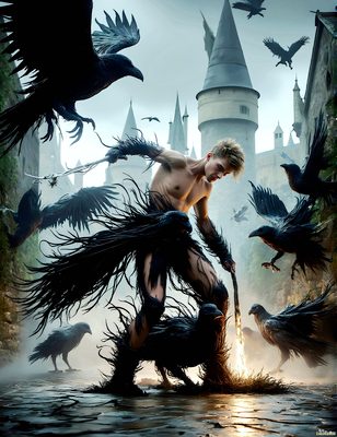 Male magic and myth: dragons, mages, elves, and sorcery. Cinematic UHD art.