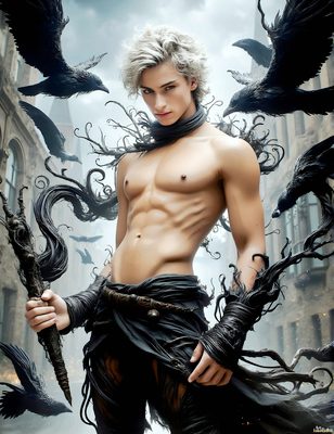 Male magic and myth: dragons, mages, elves, and sorcery. Cinematic UHD art.