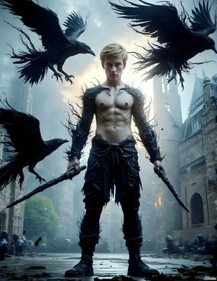 Male magic and myth: dragons, mages, elves, and sorcery. Cinematic UHD art.