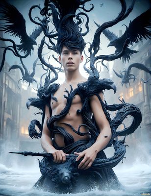 Male magic and myth: dragons, mages, elves, and sorcery. Cinematic UHD art.