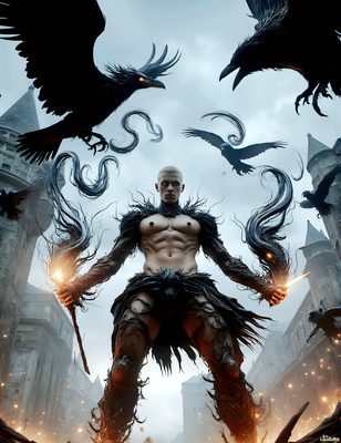 Male magic and myth: dragons, mages, elves, and sorcery. Cinematic UHD art.