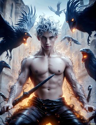 Male magic and myth: dragons, mages, elves, and sorcery. Cinematic UHD art.