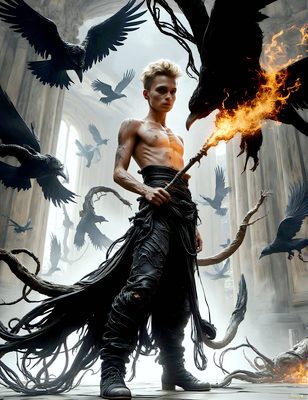 Male magic and myth: dragons, mages, elves, and sorcery. Cinematic UHD art.