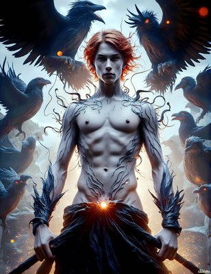 Male magic and myth: dragons, mages, elves, and sorcery. Cinematic UHD art.