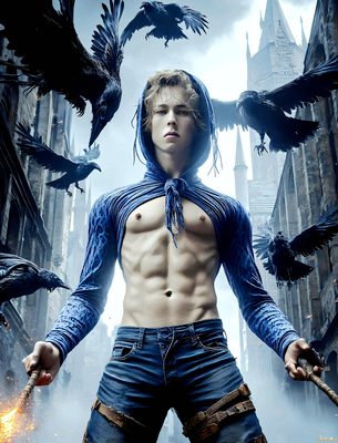 Male magic and myth: dragons, mages, elves, and sorcery. Cinematic UHD art.