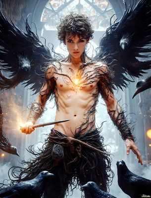 Male magic and myth: dragons, mages, elves, and sorcery. Cinematic UHD art.