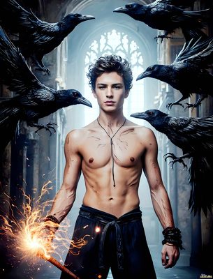 Male magic and myth: dragons, mages, elves, and sorcery. Cinematic UHD art.
