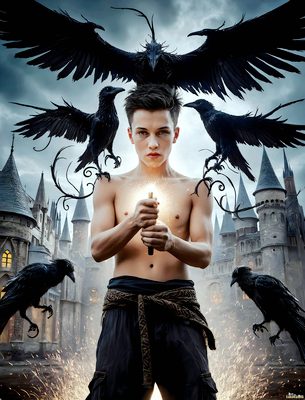 Male magic and myth: dragons, mages, elves, and sorcery. Cinematic UHD art.