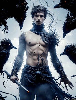 Male magic and myth: dragons, mages, elves, and sorcery. Cinematic UHD art.