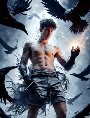 Male magic and myth: dragons, mages, elves, and sorcery. Cinematic UHD art.