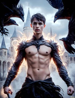Male magic and myth: dragons, mages, elves, and sorcery. Cinematic UHD art.