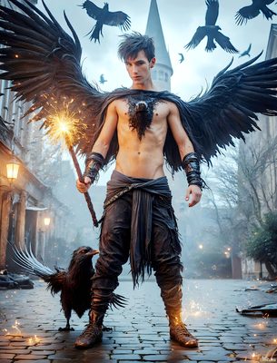 Male magic and myth: dragons, mages, elves, and sorcery. Cinematic UHD art.