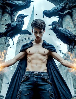 Male magic and myth: dragons, mages, elves, and sorcery. Cinematic UHD art.