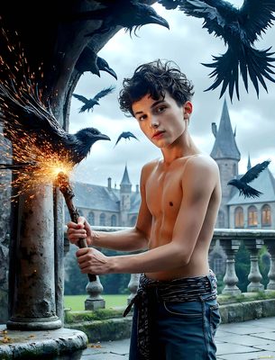 Male magic and myth: dragons, mages, elves, and sorcery. Cinematic UHD art.