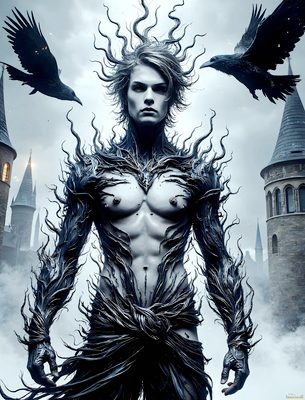 Male magic and myth: dragons, mages, elves, and sorcery. Cinematic UHD art.