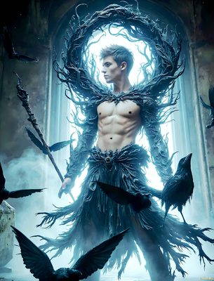 Male magic and myth: dragons, mages, elves, and sorcery. Cinematic UHD art.