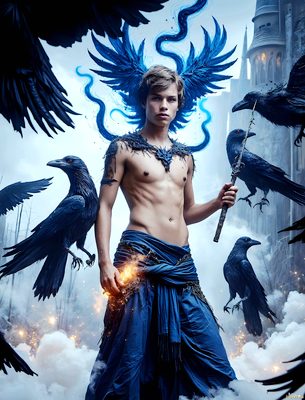 Male magic and myth: dragons, mages, elves, and sorcery. Cinematic UHD art.