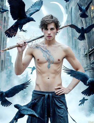 Male magic and myth: dragons, mages, elves, and sorcery. Cinematic UHD art.