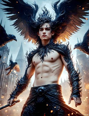 Male magic and myth: dragons, mages, elves, and sorcery. Cinematic UHD art.