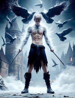 Male magic and myth: dragons, mages, elves, and sorcery. Cinematic UHD art.