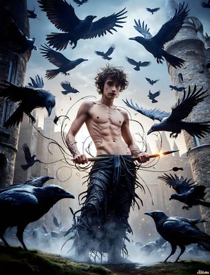 Male magic and myth: dragons, mages, elves, and sorcery. Cinematic UHD art.