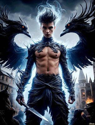 Male magic and myth: dragons, mages, elves, and sorcery. Cinematic UHD art.