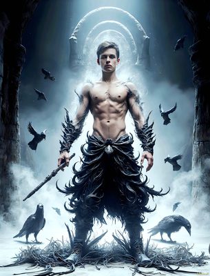 Male magic and myth: dragons, mages, elves, and sorcery. Cinematic UHD art.
