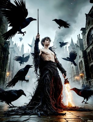 Male magic and myth: dragons, mages, elves, and sorcery. Cinematic UHD art.