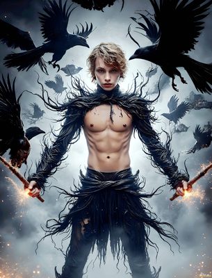Male magic and myth: dragons, mages, elves, and sorcery. Cinematic UHD art.