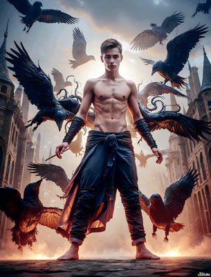 Male magic and myth: dragons, mages, elves, and sorcery. Cinematic UHD art.