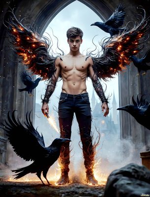 Male magic and myth: dragons, mages, elves, and sorcery. Cinematic UHD art.