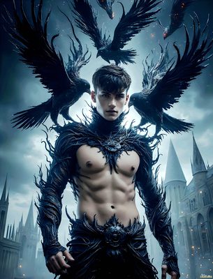Male magic and myth: dragons, mages, elves, and sorcery. Cinematic UHD art.