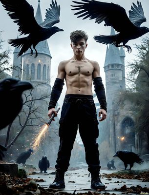 Male magic and myth: dragons, mages, elves, and sorcery. Cinematic UHD art.