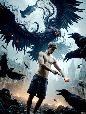 Male magic and myth: dragons, mages, elves, and sorcery. Cinematic UHD art.