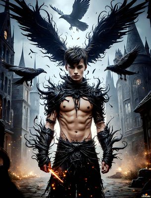 Male magic and myth: dragons, mages, elves, and sorcery. Cinematic UHD art.