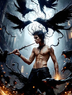 Male magic and myth: dragons, mages, elves, and sorcery. Cinematic UHD art.