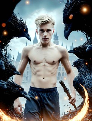 Male magic and myth: dragons, mages, elves, and sorcery. Cinematic UHD art.