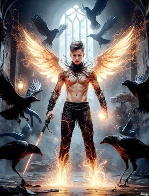 Male magic and myth: dragons, mages, elves, and sorcery. Cinematic UHD art.